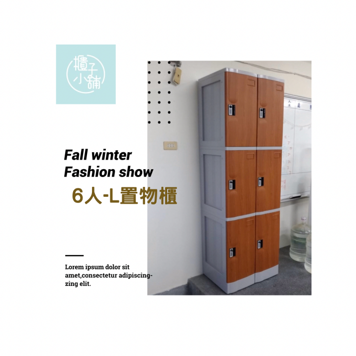 12人 ABS櫃-L 木紋門板-密碼鎖櫃新北寄物櫃